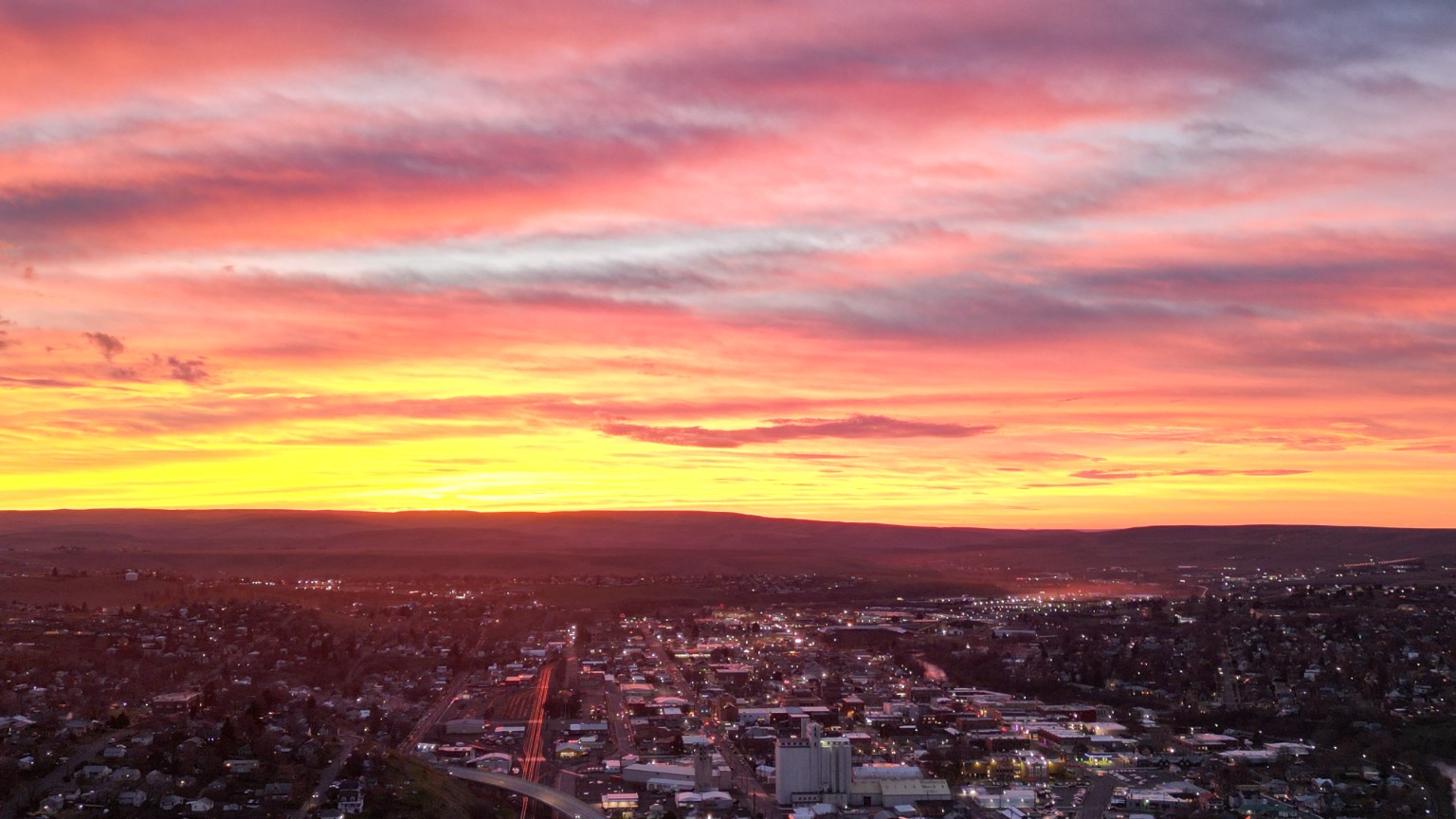 Pendleton, Oregon at sunset